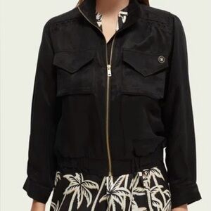 Scotch and soda Amsterdam women’s size large linen blend zip up jacket